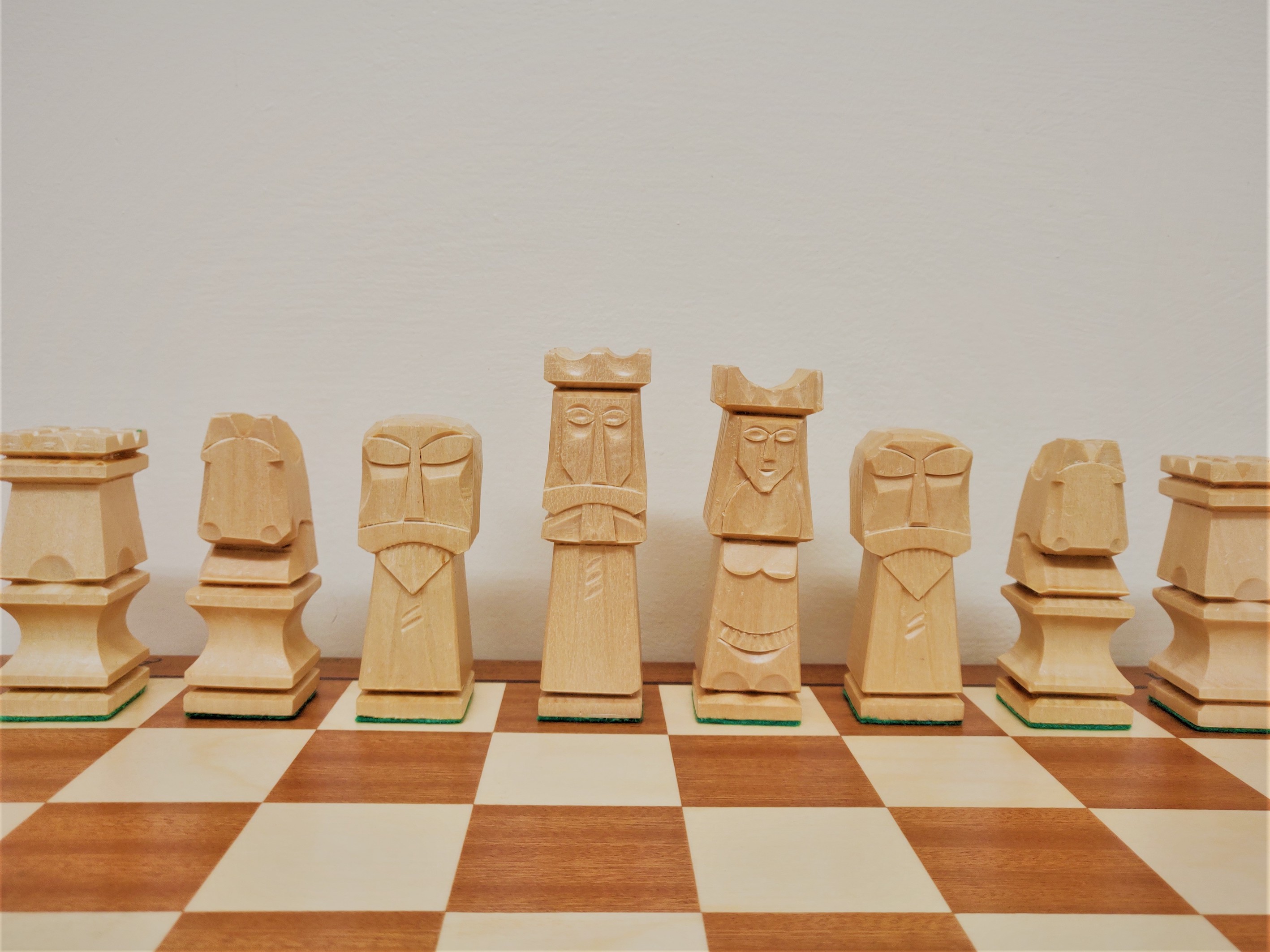 Wooden Chess Set Large 48 x 48 Hand Made Woodeeworld 