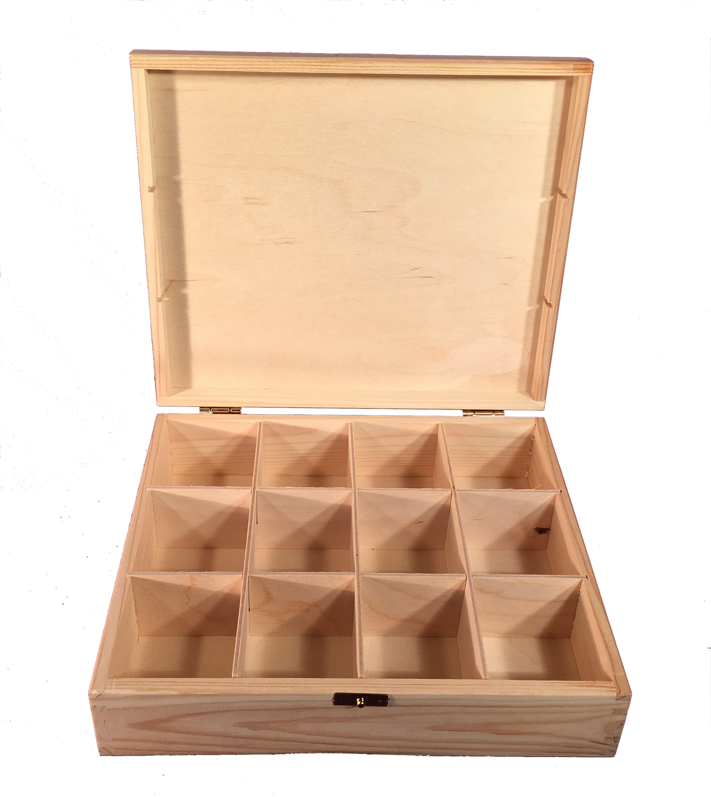 Arte-Direct Rustic Style Wooden Tea Box with 12 Compartments Made of Wood 